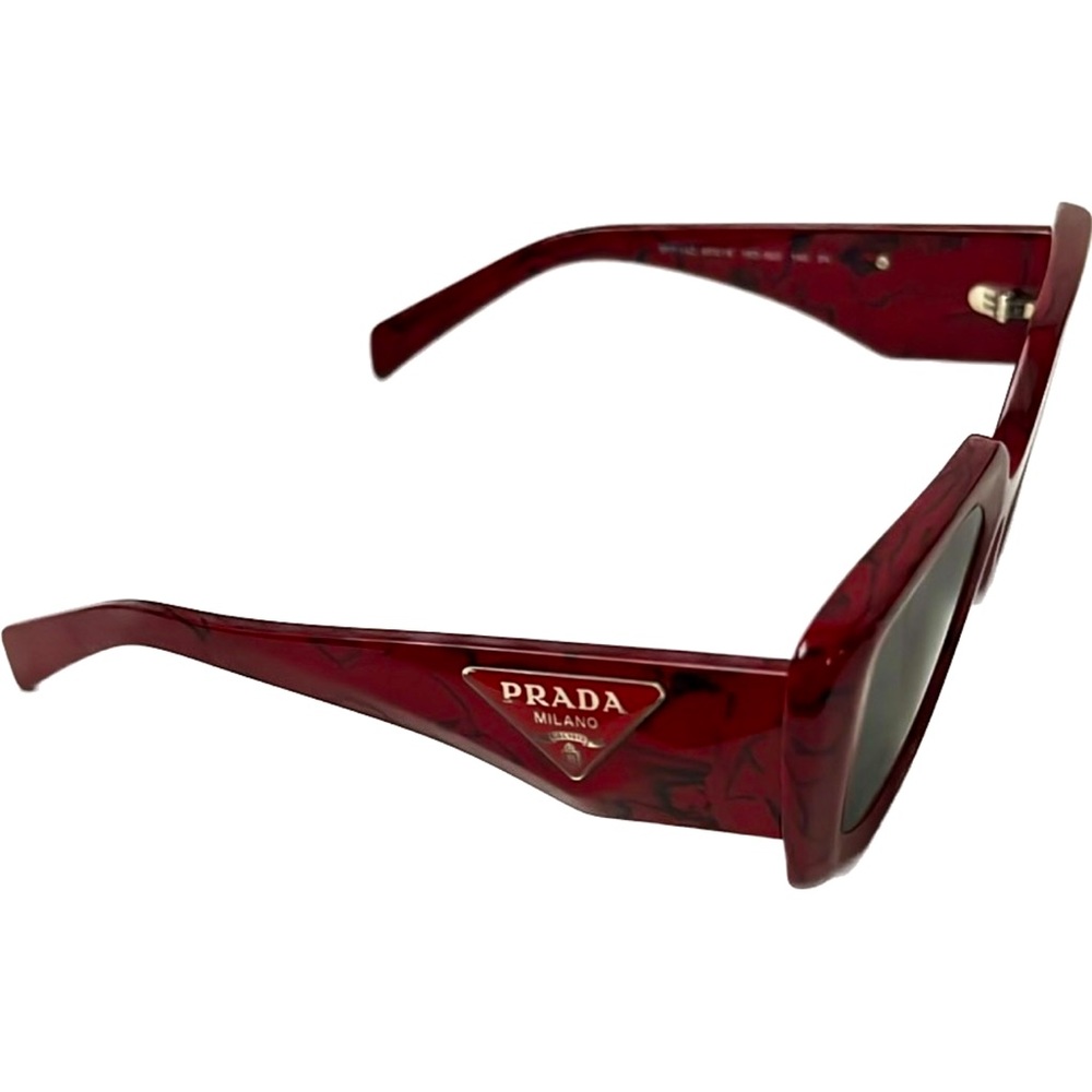 Prada Red Marble Cat Eye Symbole Sunglasses PR 14ZS - Picture 10 of 16